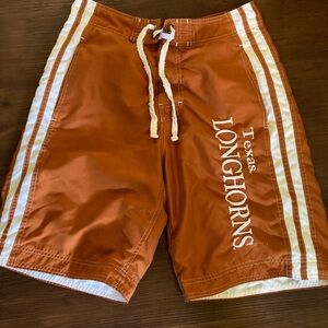 Texas Longhorns Swim Shorts Mens Small Embroidered Orange Lined Swim Board Trunk
